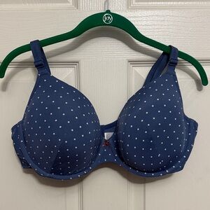 Cacique Navy Polka Dot Bra